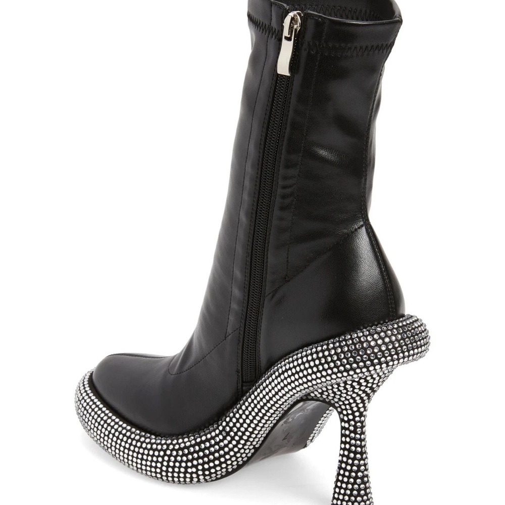 HOT DEAL 🔥🔥🥵🥵 NWT- AZALEA WANG MAE Boots Elegant Black Rhinestone-Women's Boots. - Picture 3 of 15